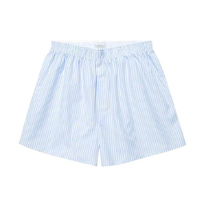 Sunspel Classic Boxer Shorts Stripe Light Blue flat