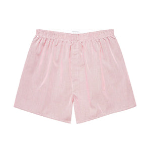 Sunspel Classic Boxer Shorts Micro Gingham Red flat