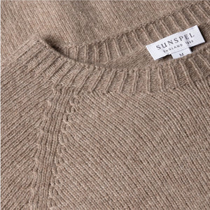 Sunspel Lambswool Crew Neck Jumper - Sandstone