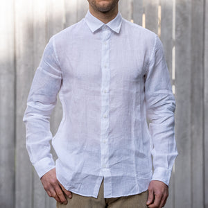 Sunspel Linen Shirt – White
