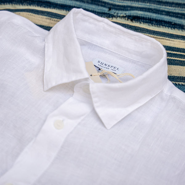 Sunspel Linen Shirt – White