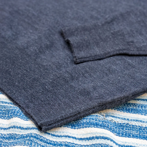 Sunspel Extra-Fine Merino Wool Polo Shirt – Charcoal Melange