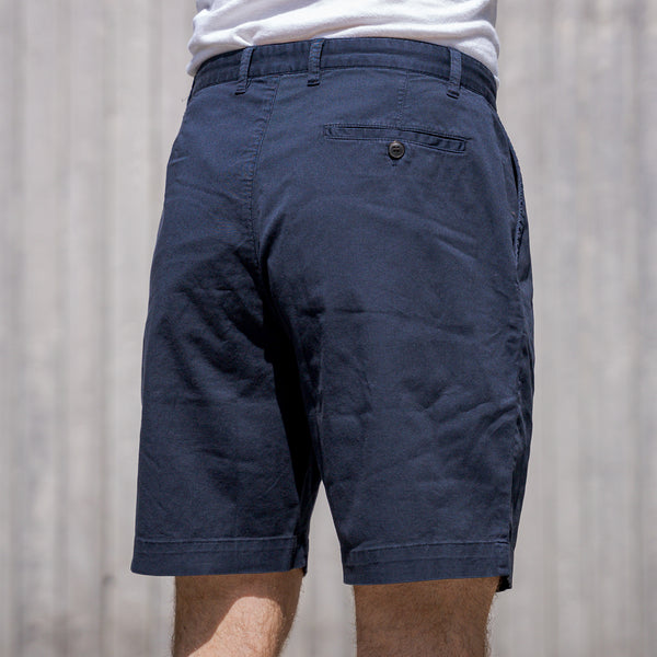 Sunspel Pleated Twill Shorts – Navy