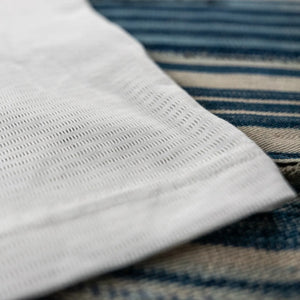 Sunspel Q14 Cellular Cotton Underwear Vest White detail hem