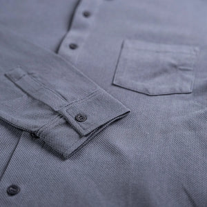 Sunspel Riviera Long Sleeve Shirt - Slate Blue