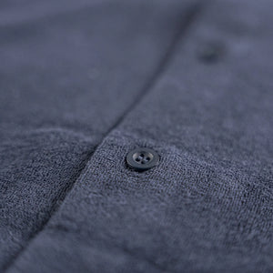 Sunspel Towelling Camp Collar Shirt - Navy