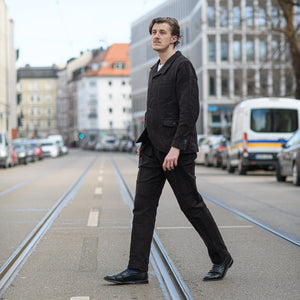 Orgueil OR-1105 11,5oz Black Check Dobby Trouser – Regular Tapered