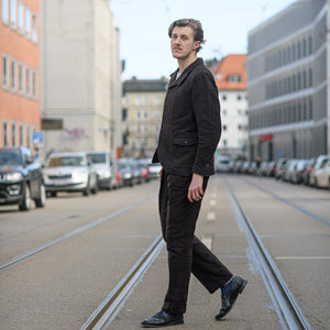 Orgueil OR-1105 11,5oz Black Check Dobby Trouser – Regular Tapered