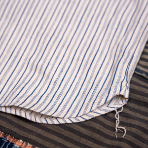 Orgueil Shawl Collar Shirt - Indigo Striped