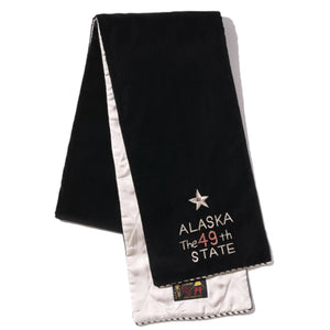 Tailor Toyo ‚Alaska‘ Velveteen Suka Scarf – Black / White