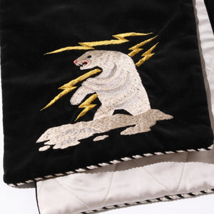 Tailor Toyo ‚Alaska‘ Velveteen Suka Scarf – Black / White