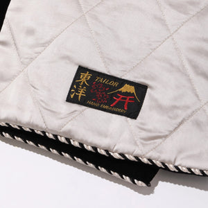 Tailor Toyo ‚Alaska‘ Velveteen Suka Scarf – Black / White