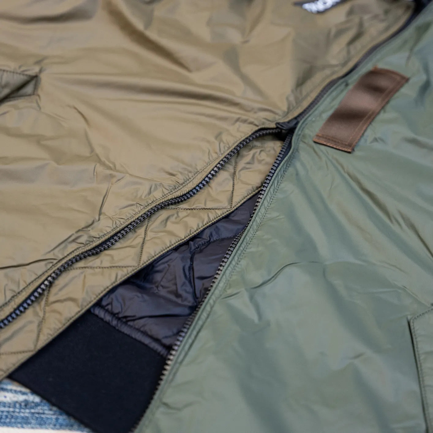 Taion Reversible MA-1 Down Jacket – Crazy Olive x Black Taion Reversible MA-1 Down Jacket – Crazy Olive x Black