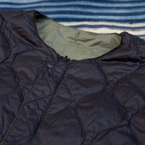 Taion Reversible MA-1 Down Vest – Crazy Olive x Black / Japan Special