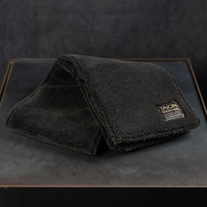 Taion Military Reversible Down Scarf Black detail fleece