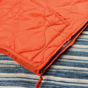 Taion Military W Zip Down Vest Akane Orange detail side zipper