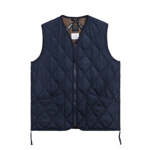 Taion Military W Zip Down Vest Dark Navy front flat