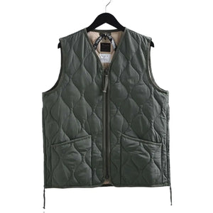 Taion Military W Zip Down Vest Olive flat