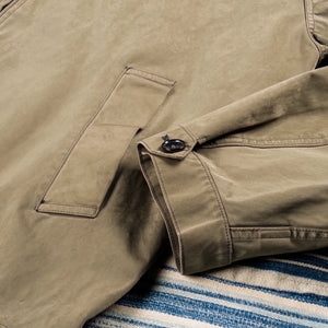 Ten C 13 ounce OJJ Anorak Jacket Dark Olive detail cuff and pocket