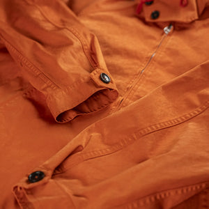 Ten C 13oz OJJ Anorak Jacket Orange close up sleeves