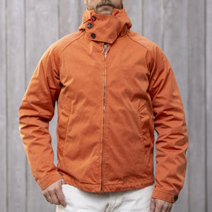 Ten C 13oz OJJ Anorak Jacket Orange worn front