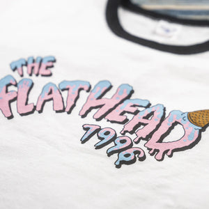 The Flat Head 11oz IceCream Loopwheeled Ringer TShirt White