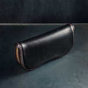 Flat Head Horsehide Accessory Case Black Japan