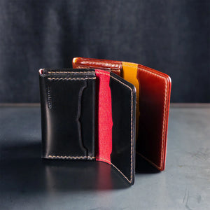 The Flat Head Shinki Hikaku Cordovan Card Case Black both colors