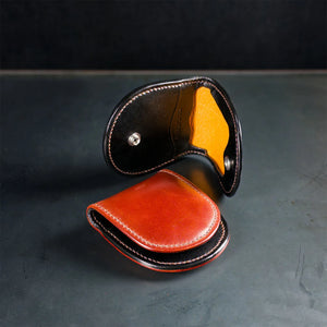 The Flat Head Shinki Hikaku Cordovan Coin Case Black both olors