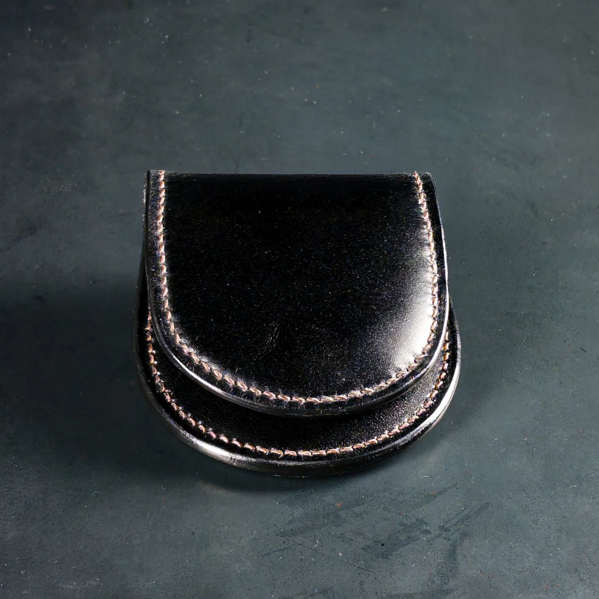 The Flat Head Shinki Cordovan Coin Case Japan - Black