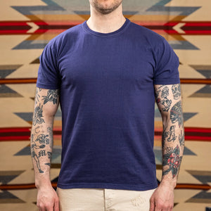 The Flat Head THC 10oz Heavyweight Loopwheeled TShirt Purple worn front