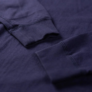 The Flat Head THCL 10oz Heavyweight Loopwheeled Longsleeve Eggplant detail cuffs