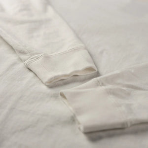 The Flat Head THCL 10oz Heavyweight Loopwheeled Longsleeve White detail cuffs