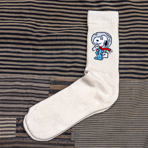 TSPTR 'Astro Snoopy' Cotton Socks – Ecru