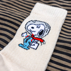 TSPTR 'Astro Snoopy' Cotton Socks – Ecru
