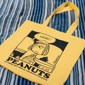 TSPTR Peanuts ‘Weird’ Canvas Tote Bag – Ochre / Peppermint Patty