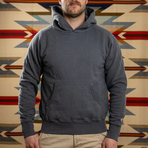 UES 13oz Loopwheeled Hoodie Grey worn front