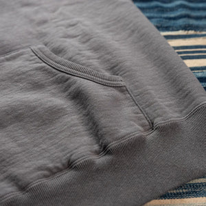 UES 13oz Loopwheeled Hoodie Grey detail pocket and hem