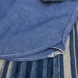 UES 5oz Selvedge Linen Chambray Work Shirt - Indigo Dyed