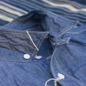 UES 5oz Selvedge Linen Chambray Work Shirt - Indigo Dyed