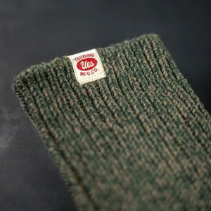 UES Air Twist Crew Socks Green Melange Detail Label