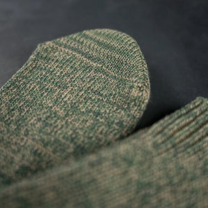 UES Air Twist Crew Socks Green Melange Detail Toe