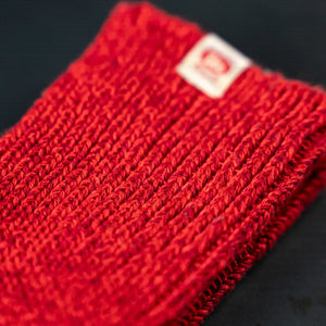 UES Air Twist Crew Socks Red close up texture fabric