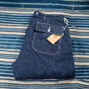 UES 11 ounce Multi Pocket Denim Work Pants Indigo Wide Straight folded