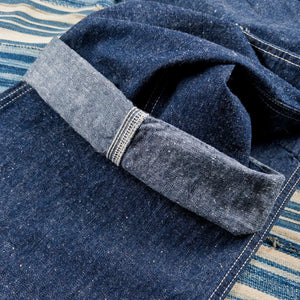 UES 11 ounce Multi Pocket Denim Work Pants Indigo Wide Straight close up hem