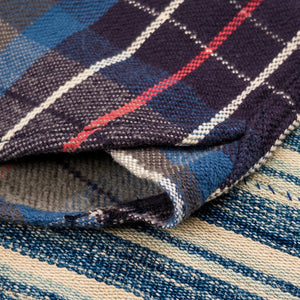 UES 14oz Heavy Selvedge Flannel Shirt Blue detail side gusset