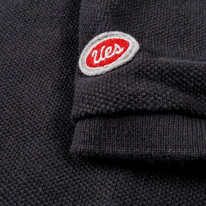 UES 67LW Rahben Stitch Loopwheeled Polo Shirt Black detail label