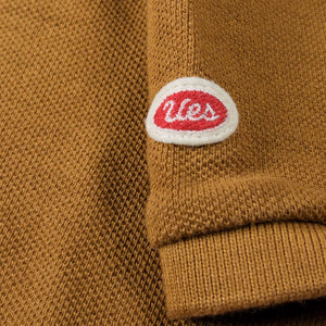 UES 67LW Rahben Stitch Loopwheeled Polo Shirt Mustard detail label