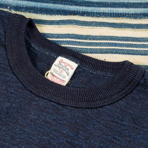 UES No 7 Super Slub Yarn Dyed Longsleeve Indigo Dyed detail crew neck