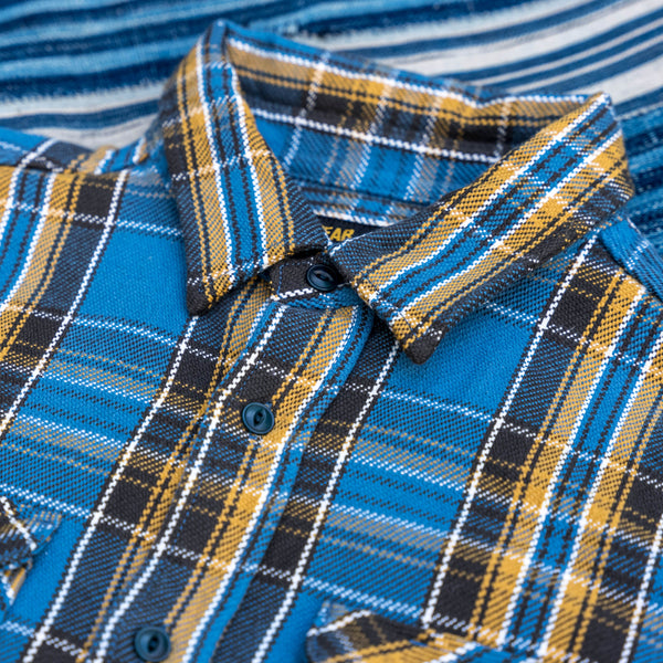 UES 14,5oz Heavy Selvedge Flannel Shirt – Blue